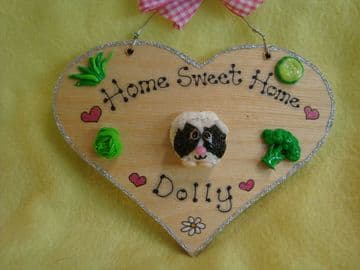 3d Guinea Pig Heart Hutch Run Room Home Sweet Home House Cage Personalised Plaque Sign Any Colour Pet  cavies