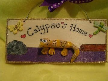 3d Leopard Gecko Personalised VIVARIUM TERRARIUM Children's Bedroom Reptile Lizard Sign Handmade plaque