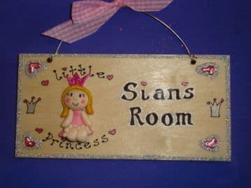 3d Little Princess Plaque Wooden Sign Handmade Personalised to Order Unique Item Bedroom Playroom Playhouse Wendyhouse