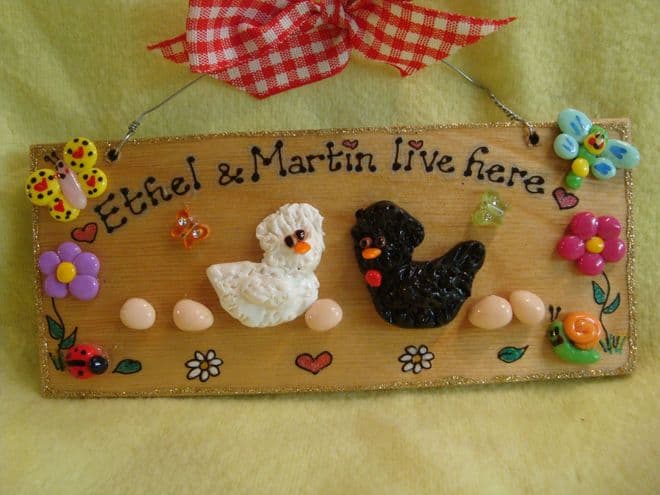 3d Personalised Chicken Run Coop Kitchen Sign  Hen House Unique Handmade Any Colour Characters Chicks