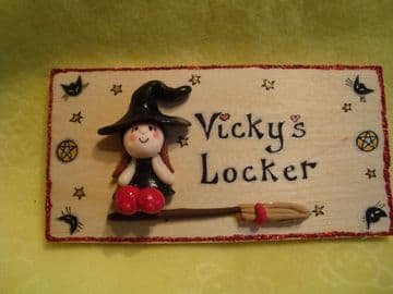 3d Personalised Flying Pretty Cute Witch Wooden Sign Any Phrasing Handmade Unique Item Halloween Samhain Pagan Wiccan