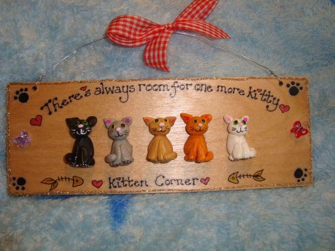 5 character 3d Cat Sign Any Phrasing Personalised & Customised Plaque Handmade To Order There's Always Room For One More Kitty