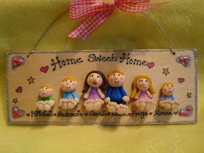 6 character 3d Family Sign Handmade Personalised Plaque Customised Unique Gift Welcome