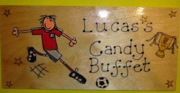 Football Crazy Theme Large Children's Personalised Wooden Sign 9.5 x 4 inches Suitable for Any