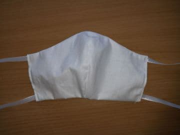 Handmade Breathable Eco Friendly Cotton Face Mask plain white Adjustable