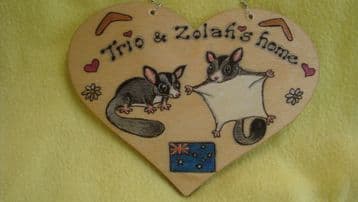 Heart Shape Wooden Sugar Glider Run Cage Garden Aviary Cage Sign Personalised up to 2 characters