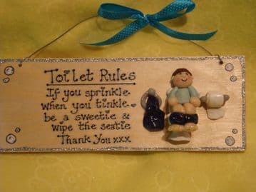 If you Sprinkle When You Tinkle Bathroom En-suite Cloakroom Toilet Rules Wooden Personalised Sign Plaque Any Phrasing Handmade & Unique Shabby Chic