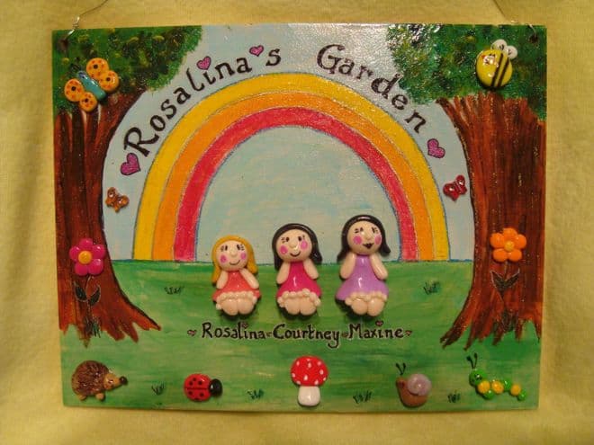 LARGE A4 size PLAYHOUSE WENDY HOUSE  GARDEN FAMILY SIGN PLAQUE up to 4 Main Characters