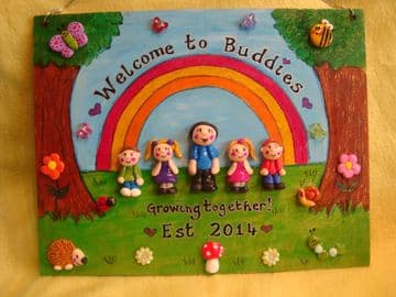 LARGE Teacher Teaching Assistant Nursery Playgroup School Classroom ANY PHRASING up to 5 Main Characters Garden Gift