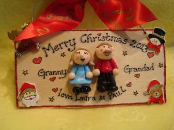 Merry Christmas  Personalised 3d Seasonal Handmade Gift keepsake Family Sign Plaque 2 characters Any Year