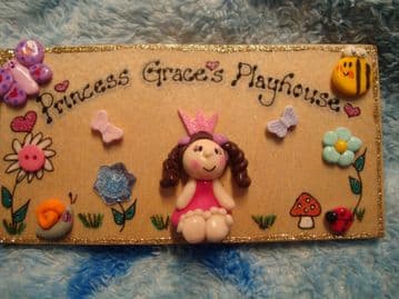Prince Or Princess Wendy House Playhouse Or Bedroom 3d Wooden Personalised Sign Indoor or Outdoor Unique