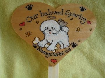Puppy Dog Angel Memorial Heart Wooden Sign Any Breed/Colour Pet  Handmade To Order Personalised Plaque