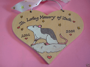 Rat Mouse Angel Memorial Heart Wooden Sign Any Breed/Colour Pet  Handmade To Order Personalised Plaque
