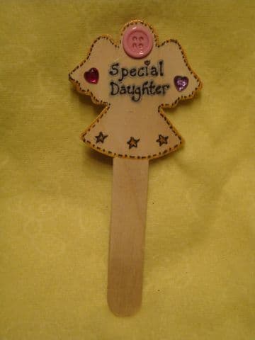 SALE** was £1.99 Angel Memorial Grave Tree Marker Crematorium Special Daughter Christmas Birthday In Memory Unique Sign Ready To Despatch (1)