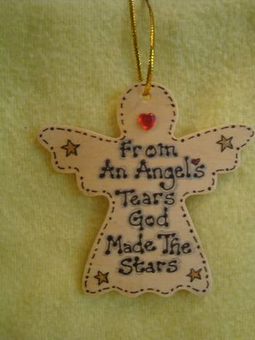 SALE** was £1.99 From An Angel's Tears God Made The Stars Inspirational Angel Wooden Hanger Sign  Handmade Unique Shabby Chic