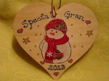 Special Gran Nan Grandma Nanny Christmas Tree Hanger Decoration Wooden Large Heart  Unique Gift Personalised