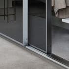 2x 610mm Minimalist Grey Mirror Sliding Door Kit for an opening width of 1195mm