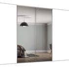 2x 610mm Spacepro Classic Silver Framed, Mirror Sliding Door