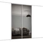 2x 610mm White frame and  Mirror sliding doors for an opening width of 1193mm
