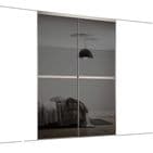 2x 762mm Minimalist Grey Mirror Sliding Door Kit for an opening width of 1499mm