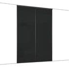 2x 762mm Spacepro Classic Black Glass, Black Framed Sliding