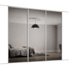 3 x 610mm White frame and Mirror sliding doors  for an opening width of 1778mm