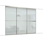 3x 610mm Minimalist Arctic White Glass Sliding Door Kit for an opening width of 1780mm