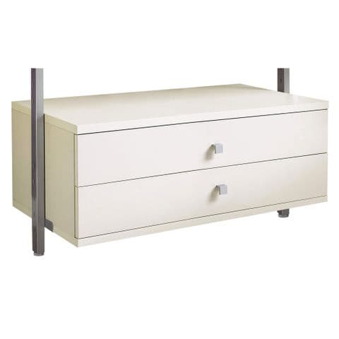 900mm wide Double drawer pack White