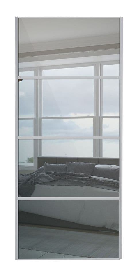 Classic 4 Panel , Silver frame/ Plain mirror