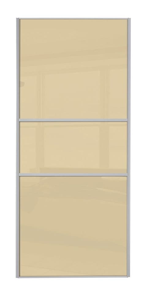 Classic Fineline, Silver frame/ Cream glass door