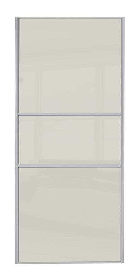 Classic Fineline, Silver frame/ Soft White glass door