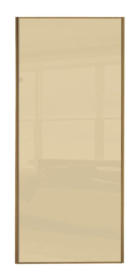 Classic Single panel, Oak frame/ Cream glass panel door