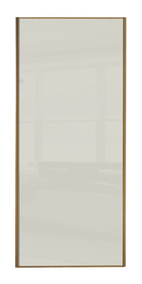 Classic Single panel, Oak frame/ Soft white glass panel door