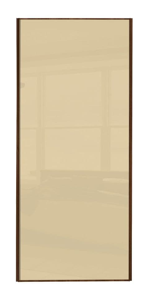Classic Single panel, Walnut frame/ Cream glass door