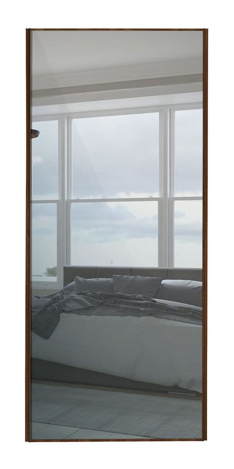 Classic Single panel, Walnut frame/ Mirror panel door