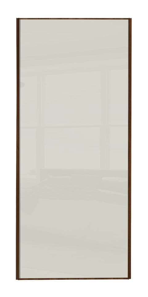 Classic Single panel, Walnut frame/ Soft white glass panel door