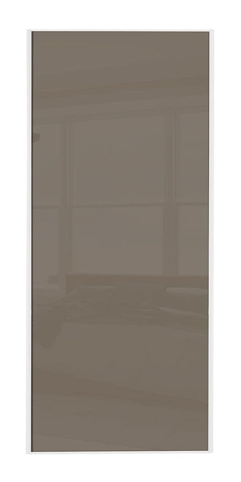 Classic Single panel, White frame/ Cappuccino glass panel door