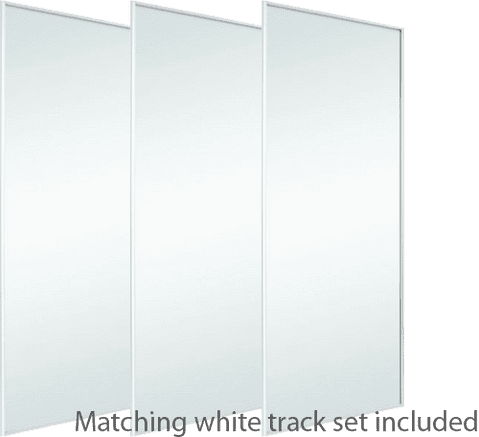 Classic White Frame Mirror Door & Track Set To Suit An Opening Of 2235MM