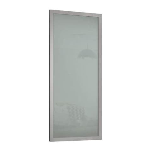 Shaker 610mm 1 panel Light Grey frame Arctic White glass door
