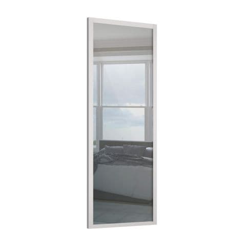 Shaker 762mm  White frame ann single  Miirror panel  door