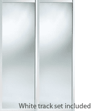 Shaker Style White Frame Mirror Door & Track Set to suit an opening width of 1193mm