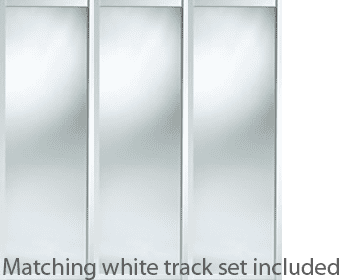 Shaker Style White Frame Mirror Door & Track Set to suit an opening width of 1778mm