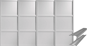 Shaker Style White Panel Door & Track Set to suit an opening width of 2387mm