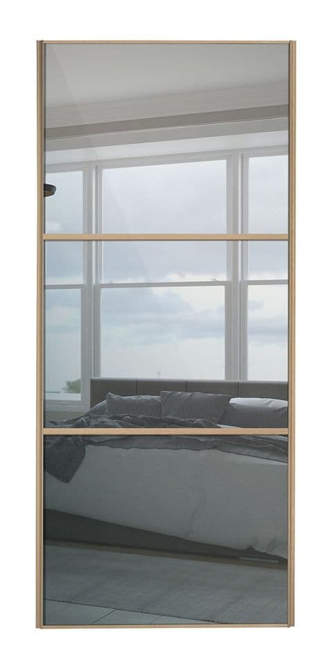 Wideline sliding wardrobe door, Maple frame/ Mirror
