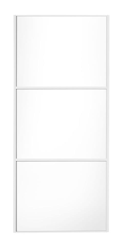 Wideline sliding wardrobe door, White frame, 3 panel White