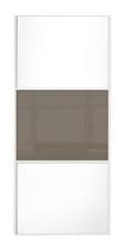 Wideline sliding wardrobe door, White frame, White-Cappuccino-White